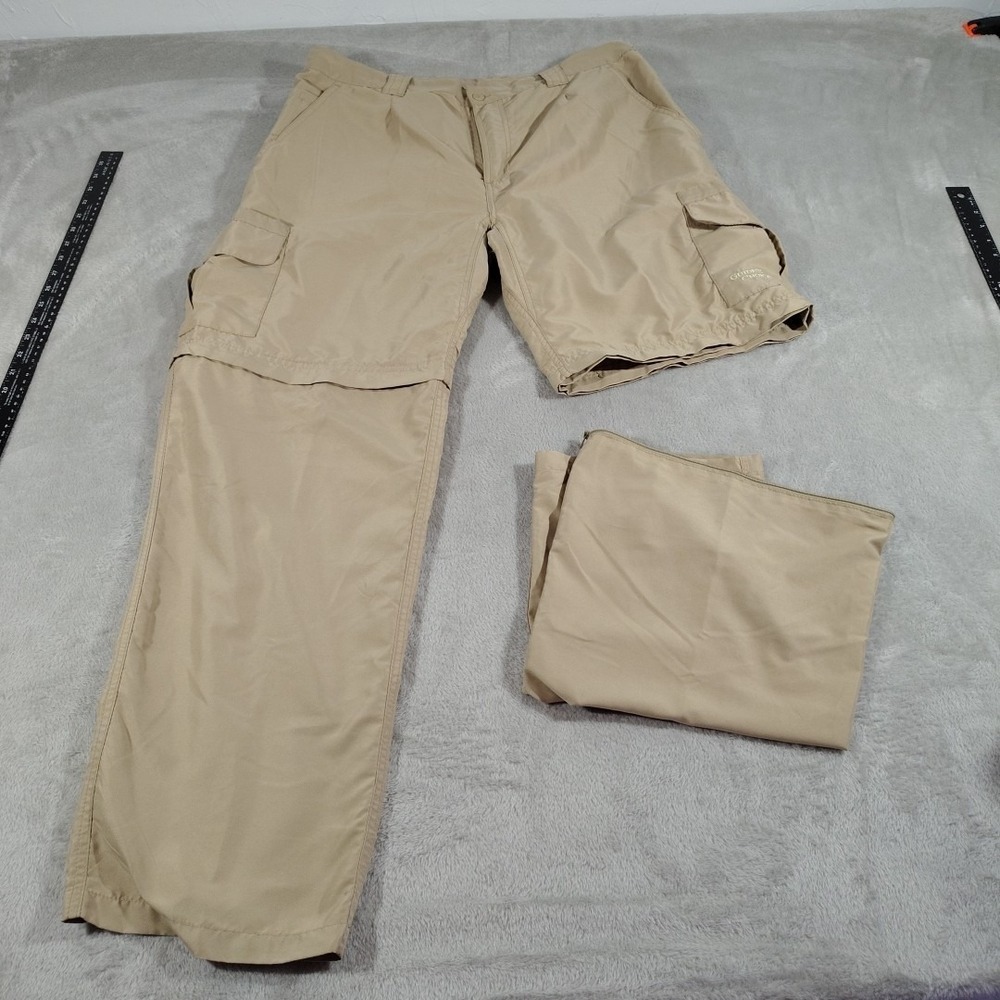 Guide's Choice Convertible Cargo Pants/Shorts Men XL Khaki Tan Hiking Fishing